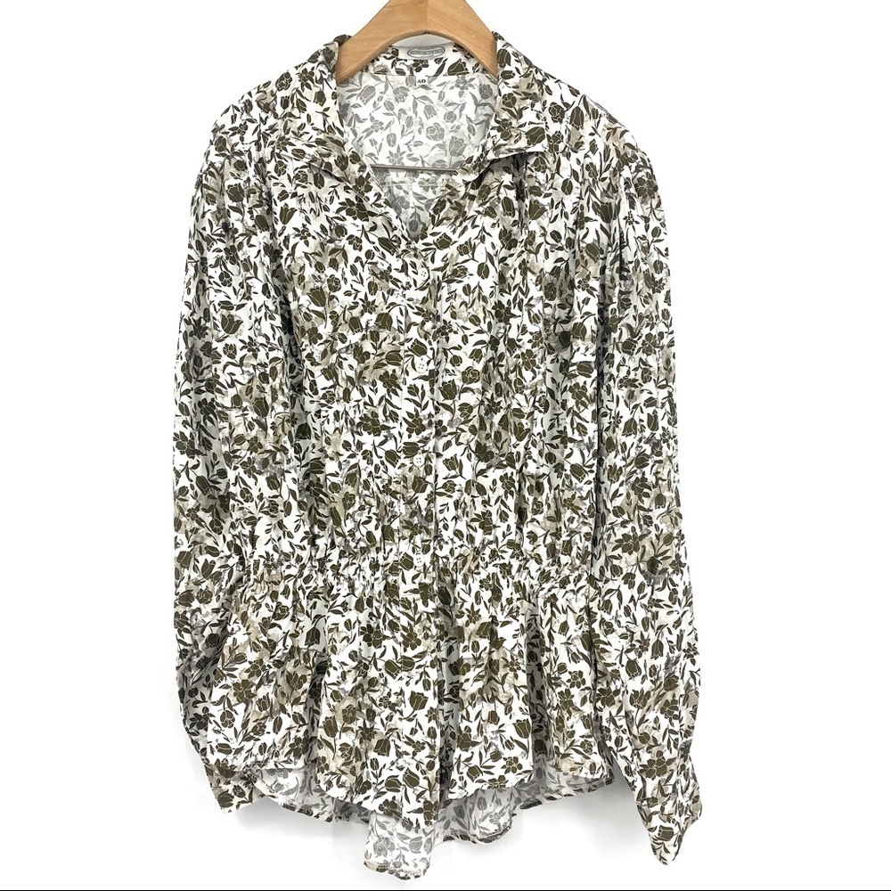 Seidensticker floral gathered waist blouse 40